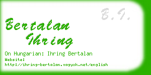 bertalan ihring business card